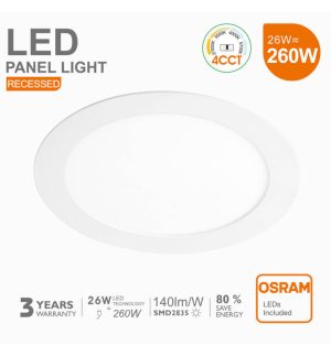 26w led circular downlight slim cct osram chip duris e 2835 (1)