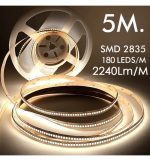 Led Strip 24v 180xledm 5m Smd2835 11200lm 16wm Ip20