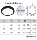 Downlight Led Ceiling Light Circular Black Moss Lumileds 18w Adjustable Selectable Cct Color 11