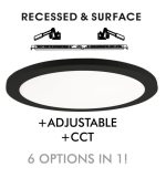 Downlight Led Ceiling Light Circular Black Moss Lumileds 18w Adjustable Selectable Cct Color 12