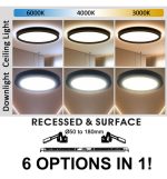 Downlight Led Ceiling Light Circular Black Moss Lumileds 18w Adjustable Selectable Cct Color 2