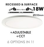 Downlight Led Ceiling Light Circular Moss White Lumileds 18w Adjustable Selectable Cct Color 5