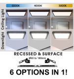 Downlight Led Ceiling Light Square Black Moss Lumileds 18w Adjustable Selectable Cct Color 2