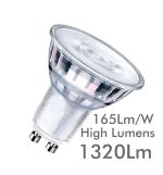 Led Gu10 8w High Luminosity Glass 24o 4