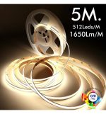 Led Strip Cob 24v 512 Ledm 5m Flip Chip 1650lm 15wm Cri90 Ip20 2
