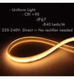 Led Strip Cob 220v Custom Cut 840 Ledm 50m 20wm Cri90 Ip67 Cut 10cm (1)