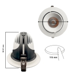Adjustable Recessed Led Spotlight 25w Philips Certa Drive Driver 24º Cct Cri92