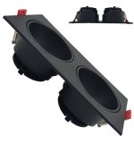 Double Tiltable Frame Oculus Series Gu10 Mr16 Black Exterior (1)