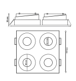 Quadruple Tiltable Frame Luxury Series Gu10 Mr16 Black Exterior (2)
