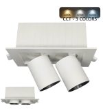 12w Downlight Led Directional Periscopic Rectangular Cct Selectable Color