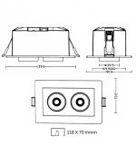 12w Downlight Led Directional Periscopic Rectangular Cct Selectable Color (2)