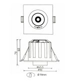 6w Downlight Led Directional Periscopic Square Cct Selectable Color (1)