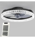 Led Creta Black Ceiling Fan 30w 6cct Ip20 50cm