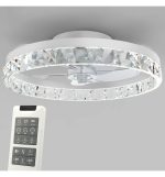 Led Santorini White Ceiling Fan 30w 6cct Ip20 50cm