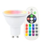 Led Spotlight Rgb 3000k 8w 110º Gu10 With Remote Control