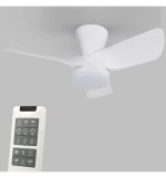 Palma White Led Ceiling Fan 28w 6cct Ip20 76cm (1)