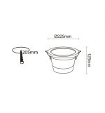 Circular led downlight 60w gxtronic 3cct cri92 ip65 cut out ø205mm (2)