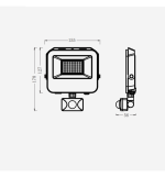 Led floodlight 30w aurora lumileds chip 140lmw pir motion sensor (3)