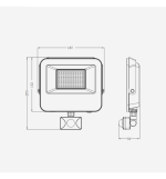Led floodlight 50w aurora lumileds chip 140lmw pir motion sensor (1)