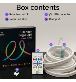 Magic neon 360° rgb led strip ip65 remote control app (2)