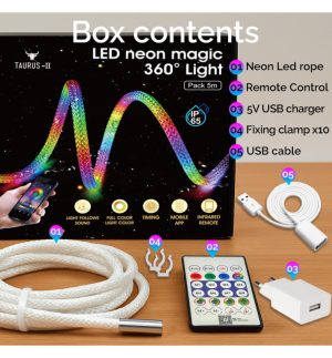 Neon led rgb magic smart 360º pack 5m ip65 remote control app (1)