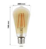 8w led bulb filament vintage e27 gold st64 dimmable (2)