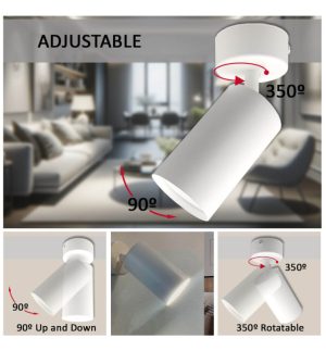 Adjustable ceiling spotlight hoorn white for one gu10 lamp (1)