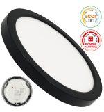 Ceiling light led downlight circular bonn black adjustable power 18w 16w 14w 12w 5cct smd2835 140lmw ip44