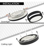Ceiling light led downlight circular bonn black adjustable power 8w 6w 4w 2w 5cct ip44 (1)