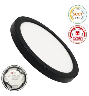 Ceiling light led downlight circular bonn black adjustable power 8w 6w 4w 2w 5cct ip44