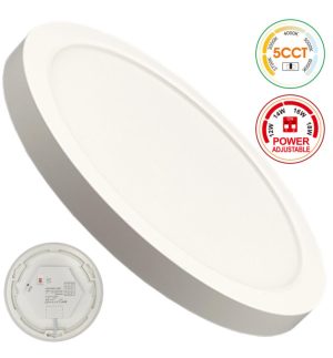 Ceiling light led downlight circular bonn white adjustable power 18w 16w 14w 12w 5cct smd2835 140lmw ip44 (1)