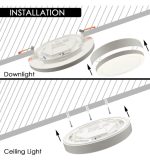 Ceiling light led downlight circular bonn white adjustable power 8w 6w 4w 2w 5cct smd2835 140lmw ip44 (2)
