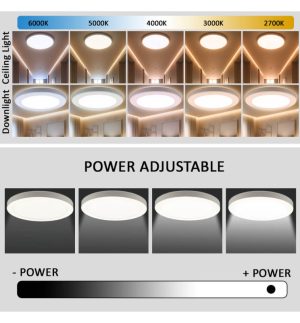Ceiling light led downlight circular bonn white adjustable power 8w 6w 4w 2w 5cct smd2835 140lmw ip44 (4)