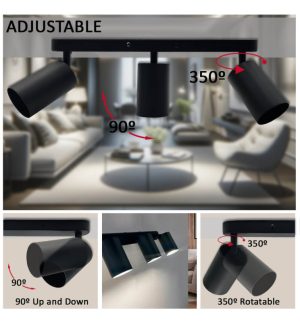 Copy of adjustable ceiling spotlight roterdam black aluminum for two gu10 lamps (1)
