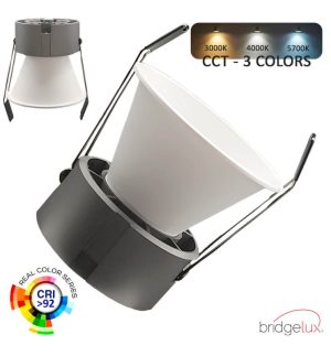 Downlight led 6w 9w 12w lumis bridgelux chip ugr11 3cct cri 92 interchangeable front (1)