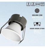 Downlight led 6w 9w 12w lumis bridgelux chip ugr11 3cct cri 92 interchangeable front (4)