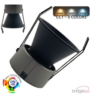 Downlight led 6w 9w 12w lumis bridgelux chip ugr11 3cct cri 92 interchangeable front (5)
