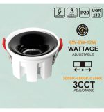 Downlight led 6w 9w 12w luxury white bridgelux chip ugr11 3cct cri 92 (11)