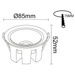 Downlight led 6w 9w 12w luxury white bridgelux chip ugr11 3cct cri 92 (3)