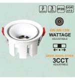 Downlight led 6w 9w 12w luxury white bridgelux chip ugr11 3cct cri 92 (7)