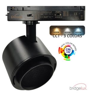 Led track light 1 phase 40w 28w roma black gxtronic driver adjustable optics 24º 60º ugr13 cct