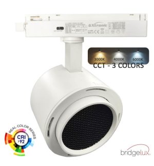 Led tracklight single phase rails 40w 34w rome adjustable optics ugr13 cct