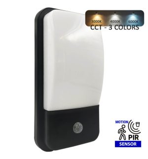 Led wall light for indoor and outdoor 20w 3cct with pir motion sensor ip65