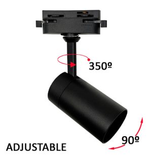 Track light borne black for gu10 lamps monophase aluminum (2)