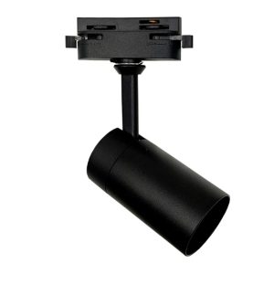 Track light borne black for gu10 lamps monophase aluminum