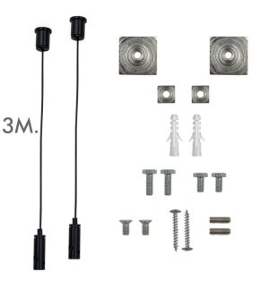 Universal pendant kit black with 3m cable pack of 2 units (1)
