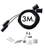 Universal pendant kit black with 3m cable pack of 2 units