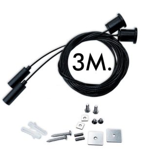 Universal pendant kit black with 3m cable pack of 2 units