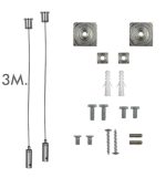 Universal pendant kit silver with 3m cable pack of 2 units (1)