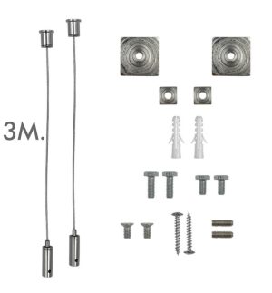 Universal pendant kit silver with 3m cable pack of 2 units (1)
